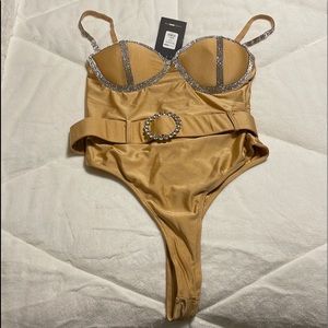 Gold thong swimsuit